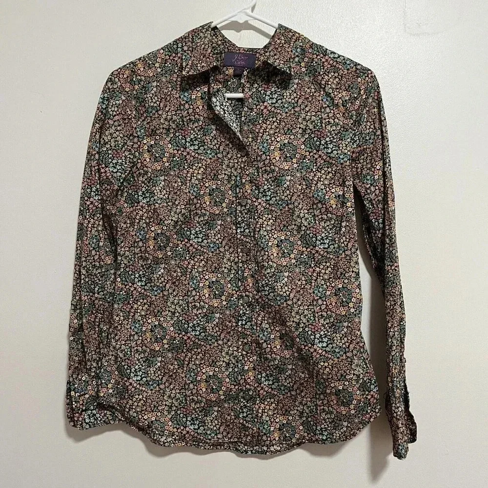 J. Crew x Liberty Fabrics Floral Button Down Blouse Size‎ 0